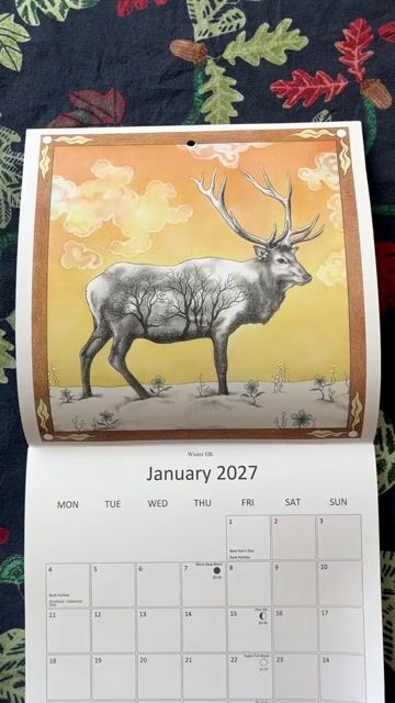 2027 Nature Art Calendar - SMALL wall calendar, wildlife illustrations - Video
